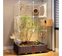 Acrylic Bird Cage Set for Optimal Bird Care - 12-Piece Highly Transparent Horizontal Wire Mesh for Budgies and Canaries