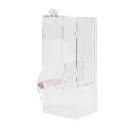 Acrylic Bird Feeder, Transparent Automatic Seed Food Feeder for Small Birds, Easy - to - Assemble Cage Toy with Clear View Window for Tiger Skins Mannikin Pearl Birds