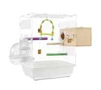 Acrylic Birdcage For Parrotlet Conures Lovebirds Parrots With Breeding Box Tray(39cm)