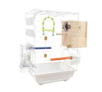 Acrylic Birdcage For Parrotlet Conures Lovebirds Parrots With Breeding Box Tray(53.5cm)
