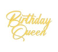 Acrylic Birthday Queen Cake Charm,Birthday Queen Cake Topper Decorations!!! (Silver Mirror Acryl)