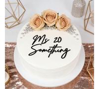 Acrylic Black Ms 20 Something Cake Topper, Happy 20th Birthday Cake Decoration, Twenty Birthday Cake Charm Party Supplies for Boy or Girl Party Favor Supplies, Photo Decoration Props