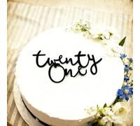 Acrylic Black Twenty One Cake Topper, 21st Birthday Cake Toppers, 21st Anniversary Party Cake Charm Decorations Supplies, Cheers to 21 Years Birthday Party Supplies (black2)