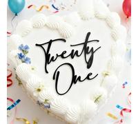 Acrylic Black Twenty One Cake Topper, 21st Birthday Cake Toppers, 21st Anniversary Party Cake Charm Decorations Supplies, Cheers to 21 Years Birthday Party Supplies (Black1)