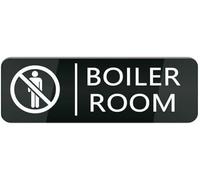 Acrylic Boiler Room Sign - Small Rectangular, Black for Home Basement Equipment Areas, Commercial Building Mechanical Rooms & Industrial Facilities, 3x9 Inch.