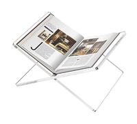 Acrylic Book Holder - Clear Book Display Stand, Functional X Shaped Book Stand with Rounded Corners, Holder for Displaying Recipe, Picture, Bibles, Textbooks, Art Books