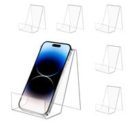 Acrylic Book Stand 6Pcs Transparent Display Holders Clear Easel Frame 7.5x9x10.5Cm Tablet Stand for Displaying Books Music Sheets Albums Artworks Magazines Postcards Notebooks CDs Newspapers (Medium)