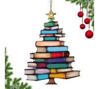 Acrylic Book Suncatcher Ornament - Artsy Hanging Pendant for Christmas Tree, Book Themed Gift (1PCS, M)
