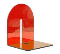 Acrylic Bookends, Thickened Design Stable Stand Desktop Book Holder High Transparency L Shape Glossy Appearance for Home Library Office (Translucent Red)