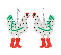 Acrylic Boot Chicken Earrings,Colorful Funny Boots Rooster Chicken Dangle Drop Earrings Cock Dangle Hen Chicken Earrings For Women Farm Design Jewerly Gift, Acrylic, acrylic