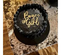 Acrylic Boy or Girl Cake Topper,Gold Gender Reveal Cake Decorations for He or She,Neutral Decor for Baby Shower Pregnancy Announcement Party Supplies