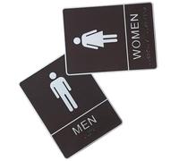 Acrylic Braille Toilet Indicator Self-stick Gender Sign Pair