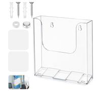 Acrylic Brochure Holder 6.5 x 6.5 Inch, Wall Mount Flyer Holder Countertop Literature Holders, Magazine Holders, for Documents Pamphlets Booklets Menu, Clear Acrylic for Office Retail Store Display