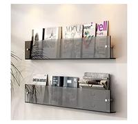 Acrylic Brochure Holder Wall Mounted Floating Bookshelf Magazine Rack Adjustable Hanging Magazine Holder for Office, Waiting Room, Church, Cafe, Home Display (Color : Grey, Size