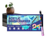 Acrylic Brush Markers - Hand-Painted Crayons, Multi-Color Soft Layerable Art Supplies | Acrylic Paint Markers Set | for Kids Adults Party Thanksgiving School Offices Decorations Crafting Birthday