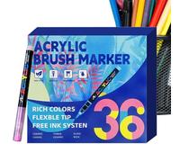 Acrylic Brush Markers, Multi Color Soft Pens, Art Supplies Set with Soft Tips, Water Based Paint Markers, Festive Tools with Easy Use, Crafting Supplies for Kids Adults School Offices
