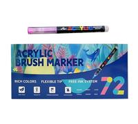 Acrylic Brush Markers: Multicolor Layered School Supplies, Acrylic Paint Marker Set for Writing, Office, Kids Parties, Birthday Prizes, Rewards, MA