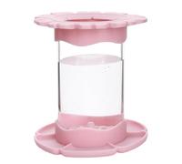 Acrylic Brush Rinser - Silicone Bottom Cleaner Cup Pink Or Light Blue 10x11cm Stable Wide Base, Art Studio Cleaning Holder, Classroom Painting Supply Organizer, Built In Bristle Scrubber Protects Soft
