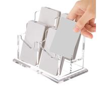 Acrylic Business Card Holder, Clear Name Card Display Stand, Multi-Slot Desktop Organizer, Durable Transparent Design, Easy Access Storage, for Offices, Reception Areas, Meeting Spaces