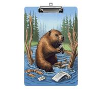 Acrylic Busy Beaver Cartoon Clipboard Clipboards with Low Profile Metal Clip Not Easy to Fall Off Clip Board Cute Clip Boards for Office & Professionals 8.5x12.5