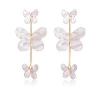 Acrylic Butterfly Drop Earrings for Women Fun Acrylic Resin Animal Triple Butterfly Long Dangle Earrings for Wedding Birthday Holiday Party Jewelry Gifts, L, Acrylic, No Gemstone