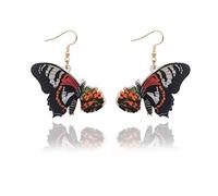 Acrylic Butterfly Earrings for Women Monarch Butterfly Drop Earrings Insect Flower Dangle Earrings Boho Animal Jewelry Gift, no, Acrylic, No Gemstone