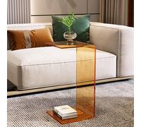 Acrylic C-Shape Side Table, Clear Coffee Table, Lightweight Modern Nightstand for Living Rooms, Bathrooms, Bedrooms, and Offices