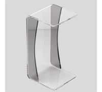 Acrylic C Shaped Side Table, Clear Coffee Table for Sofa, Space Saving Design for Living Room, Bedroom, Balcony, Patio, and Office
