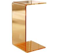Acrylic C-Shaped Side Table, Minimalist Clear End Table for Living Room, Light Luxury Rectangle Snack Table for Small Spaces, Modern Corner Furniture