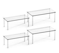 Acrylic Cabinet Organizer, 4 Piece Stackable Storage Rack Rack, Clear Shelf Display, Sturdy Versatile Design for Kitchen, Countertop, Dining Plates,