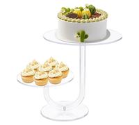 Acrylic Cake Stand - 8x6 Inch Stylish Transparent Cupcake Holder | Pastry Settagère Dessert Organizer with Weddings Birthday Anniversaries