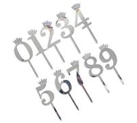 Acrylic Cake Topper, Decorative Cupcake Ornament Pick, Standard Size Number Embellishment featuring Glitter Finish, Portable Dessert Display having Compact Design, Stylish Celebration Pastry Accent