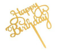 Acrylic Cake Topper for Birthday Cupcake Decoration Golden | Creative Fruit Pick Style, Dessert Table Accent for Dance Party, Wedding Gatherings