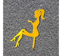 Acrylic Cake Topper Sitting Girl Lady Figure Gold silhouette Birthday Party Decoration