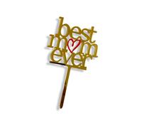 Acrylic Cake Toppers Best Mom Gold Birthday Mother's Day Decoration Idea