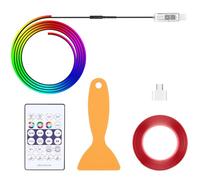 Acrylic Car LED Interior Lights with 16 Million Colors, 110cm RGB Ambient Fiber Optic Strip, USB Interior Light Kit with APP & Remote Music Sync, Car Atmosphere Lights Decorations Gifts for Men Women