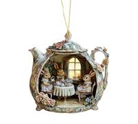 Acrylic Car Pendant | 2D Acrylic Easter Auto Ornament - Car Rearview Post, Bunny In A Tea Cup Design Interior Decoration For Door Handle, Window, Mochil