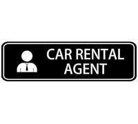 Acrylic Car Rental Agent Sign - Easy-Mount for Car Rental Offices, Airports & Corporate Logistics, 3x9 Inch.