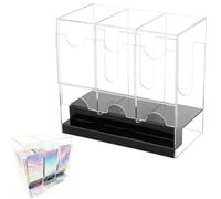 Acrylic Card Dispenser, 3-Slot Deck Box, 8.74x5x9.45 Inches Sports Card Storage with Durable Build, Transparent Organizer, Collector Accessory with Sturdy Design, Home Display and Shelf Storage for Ca