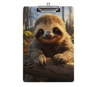 Acrylic Cartoon Cute Sloth Clipboard Clipboards with Low Profile Metal Clip Not Easy to Fall Off Clip Board Cute Clip Boards for Office & Professionals 8.5x12.5