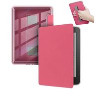 Acrylic Case for 6.8" Kindle Paperwhite 11th Gen 2021, Raspberry Red Ultra-Thin Crystal Clear Cover with Auto Wake/Sleep, Anti-Yellowing Protective Shell for Handheld eReader