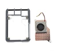 Acrylic Case for Raspberry Pi 5, Lightweight 5-Layer with Active Cooling Fan Heat Dissipation Transparent Shell Protective Enclosure Assembly(Black Copper)