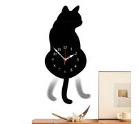 Acrylic Cat Shape Watches With Swing Tail For Kitchen - Aesthtic Parede Watch, Multifunctional Decoration For Living Room Kitchen | Cute Bedroom Office Cute Wall Clock