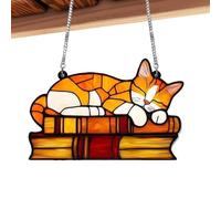 Acrylic Cat Window Dream Catcher - Decorative Cat Ornament Hanging for Animal Wall Decor | Cat Themed Decor for Home Living Room Bedroom