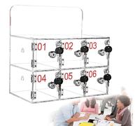 Acrylic Cell Phone Storage Cabinet - Wall-Mounted Lockable with Keys Transparent 6-Compartment Unit for Classroom Office Gym School Use