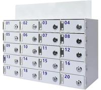 Acrylic Cell Phone Storage Cabinet with Locks & Keys Wall-Mounted Phone Locker for 20 Devices Secure Mobile for Offices & Schools
