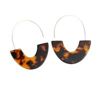 Acrylic Chandelier Earrings Stylish C Shape Geometric Big Ornaments Anti-lost Earring Decoration Pair Dark leopard print