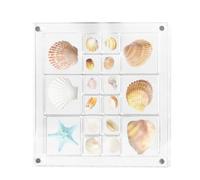 Acrylic Charms Holder - Large Magnetic Clamshell Box, Transparent Craft Storage Display | Collectible Case of Pressure Gauges for Starfish, Fossils, Collectibles