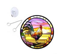 Acrylic Chicken Hanging Decor Stained Glass Animal Sun Catcher to Enhance Your Home's Atmosphere (S)