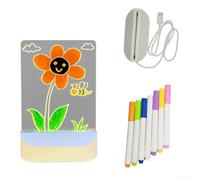 Acrylic Children's Drawing Board, 1pc with 7 Colored Pens, USB-Powered Warm Night Light, Glow-in-the-Dark Art, for Kids' Creativity and Holiday Decoration(Vertical)